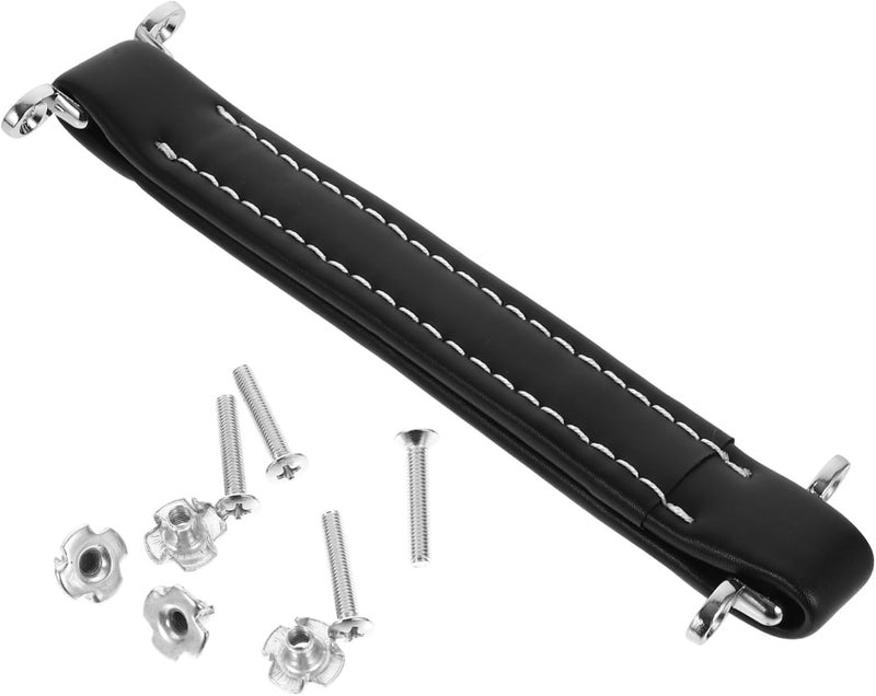 DIYEAH Audio Strip Handle - Vintage Guitar Amplifier Handle Made of Pu Leather Lightweight Replacement for Guitar Amp Speakers Black Color 8.3 X 2.4 X 0.5 Inches - Image 1